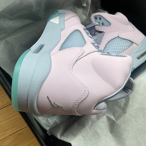 AUTHENTIC RARE MENS JORDAN RETRO 5 - PINK/PURPLE SNEAKERS *NIB* SIZE 9 - Picture 8 of 17